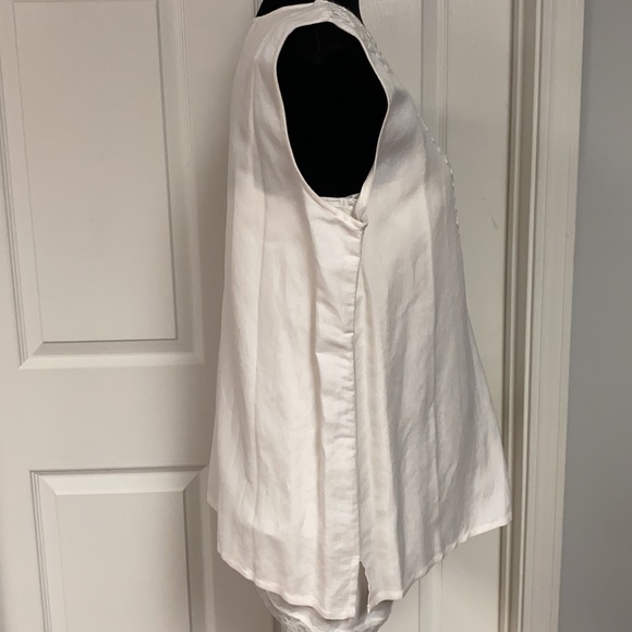 Marcia & Me Co sleeveless linen offwhite blouse. L - Picture 3 of 10